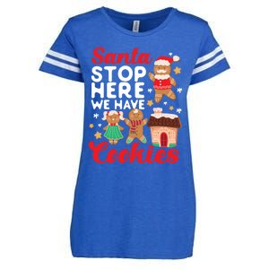 Bake Baking Christmas Cookie Santa Gingerbread Santa Cute Gift Enza Ladies Jersey Football T-Shirt