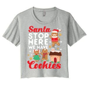 Bake Baking Christmas Cookie Santa Gingerbread Santa Cute Gift Women's Crop Top Tee