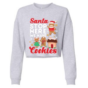 Bake Baking Christmas Cookie Santa Gingerbread Santa Cute Gift Cropped Pullover Crew