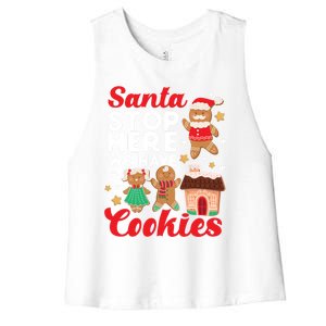 Bake Baking Christmas Cookie Santa Gingerbread Santa Cute Gift Women's Racerback Cropped Tank