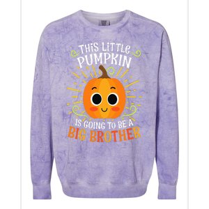 Big Brother Cute Thanksgiving Pumpkin Pregnancy Announcement Colorblast Crewneck Sweatshirt