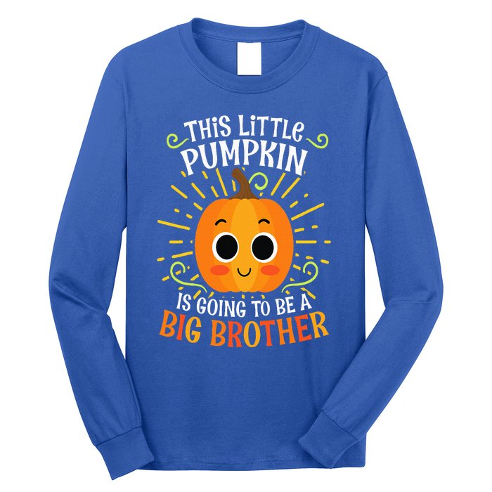 Big Brother Cute Thanksgiving Pumpkin Pregnancy Announcement Long Sleeve Shirt