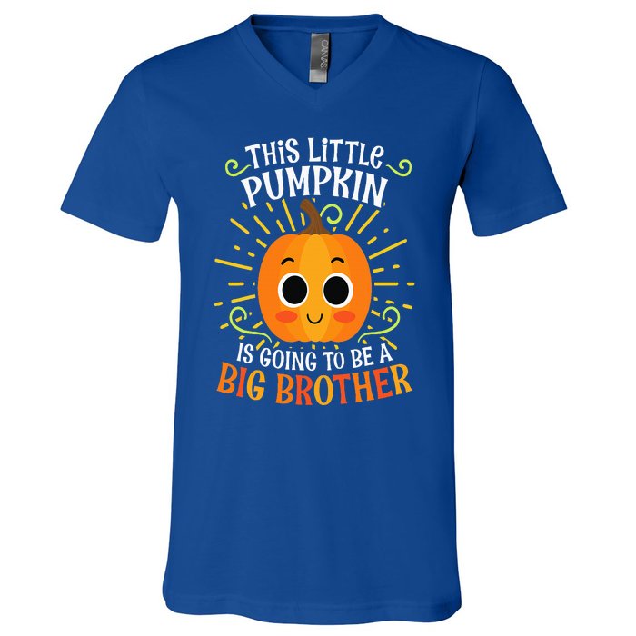 Big Brother Cute Thanksgiving Pumpkin Pregnancy Announcement V-Neck T-Shirt