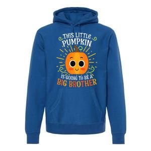 Big Brother Cute Thanksgiving Pumpkin Pregnancy Announcement Premium Hoodie