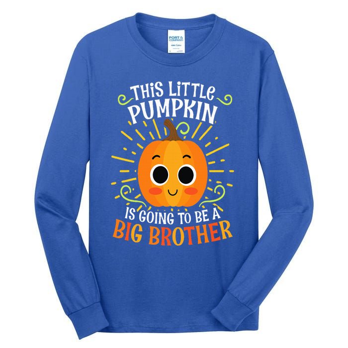 Big Brother Cute Thanksgiving Pumpkin Pregnancy Announcement Tall Long Sleeve T-Shirt