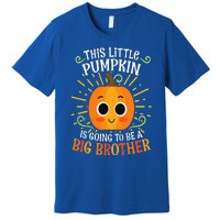 Big Brother Cute Thanksgiving Pumpkin Pregnancy Announcement Premium T-Shirt