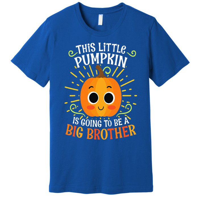 Big Brother Cute Thanksgiving Pumpkin Pregnancy Announcement Premium T-Shirt