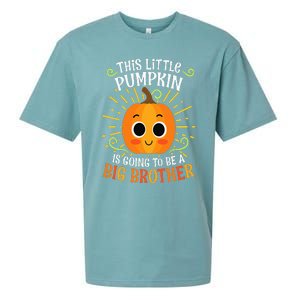 Big Brother Cute Thanksgiving Pumpkin Pregnancy Announcement Sueded Cloud Jersey T-Shirt