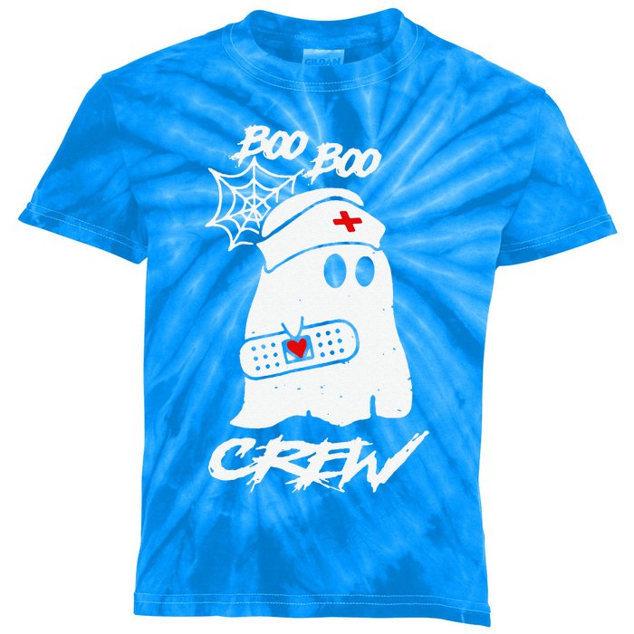 Boo Boo Crew Nurse Ghost Funny Halloween Costume Gift Kids Tie-Dye T-Shirt