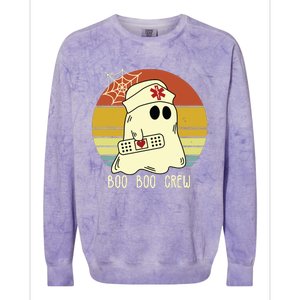 Boo Boo Crew Nurse Shirts Halloween Nurse Shirts For Women Colorblast Crewneck Sweatshirt