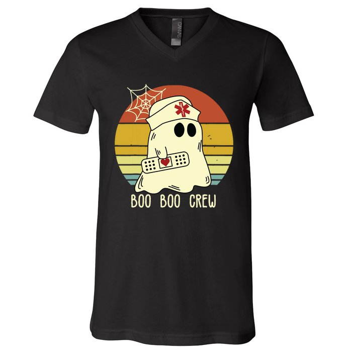 Boo Boo Crew Nurse Shirts Halloween Nurse Shirts For Women V-Neck T-Shirt