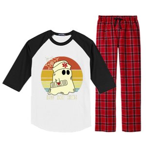 Boo Boo Crew Nurse Shirts Halloween Nurse Shirts For Women Raglan Sleeve Pajama Set