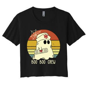 Boo Boo Crew Nurse Shirts Halloween Nurse Shirts For Women Women's Crop Top Tee