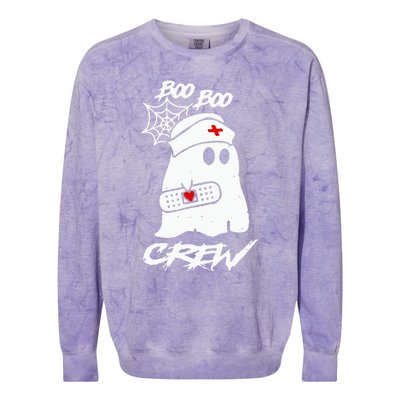 Boo Boo Crew Nurse Ghost Funny Halloween Costume Gift Colorblast Crewneck Sweatshirt