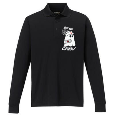 Boo Boo Crew Nurse Ghost Funny Halloween Costume Gift Performance Long Sleeve Polo