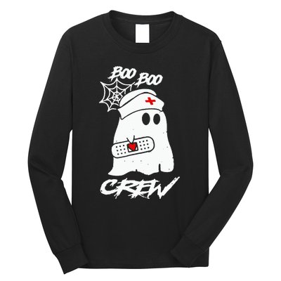 Boo Boo Crew Nurse Ghost Funny Halloween Costume Gift Long Sleeve Shirt