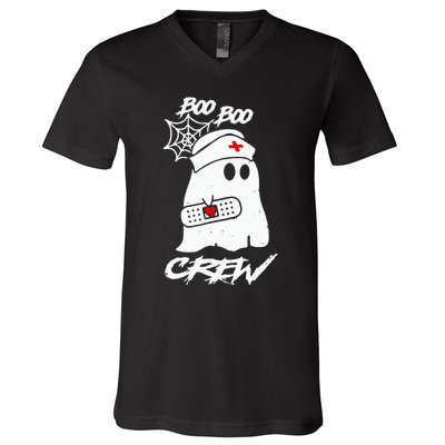 Boo Boo Crew Nurse Ghost Funny Halloween Costume Gift V-Neck T-Shirt