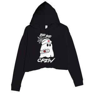 Boo Boo Crew Nurse Ghost Funny Halloween Costume Gift Crop Fleece Hoodie