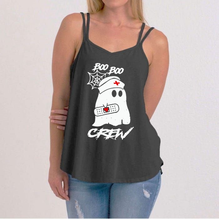 Boo Boo Crew Nurse Ghost Funny Halloween Costume Gift Women's Strappy Tank