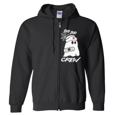 Boo Boo Crew Nurse Ghost Funny Halloween Costume Gift Full Zip Hoodie