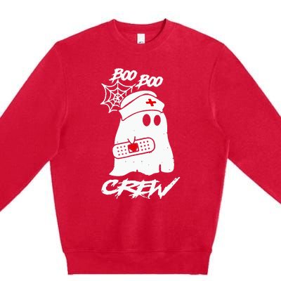 Boo Boo Crew Nurse Ghost Funny Halloween Costume Gift Premium Crewneck Sweatshirt