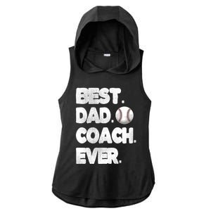 Best Baseball Coach Dad Baseball Coach Father Great Gift Ladies PosiCharge Tri-Blend Wicking Draft Hoodie Tank