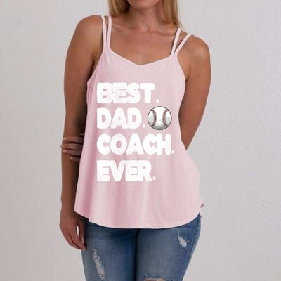 Best Baseball Coach Dad Baseball Coach Father Great Gift Women's Strappy Tank