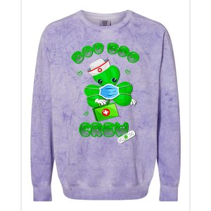 Boo Boo Crew Nurse St PatrickS Day Shamrock Face Mask Nurse Colorblast Crewneck Sweatshirt