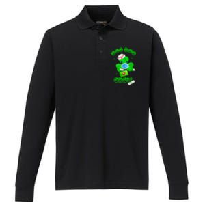 Boo Boo Crew Nurse St PatrickS Day Shamrock Face Mask Nurse Performance Long Sleeve Polo