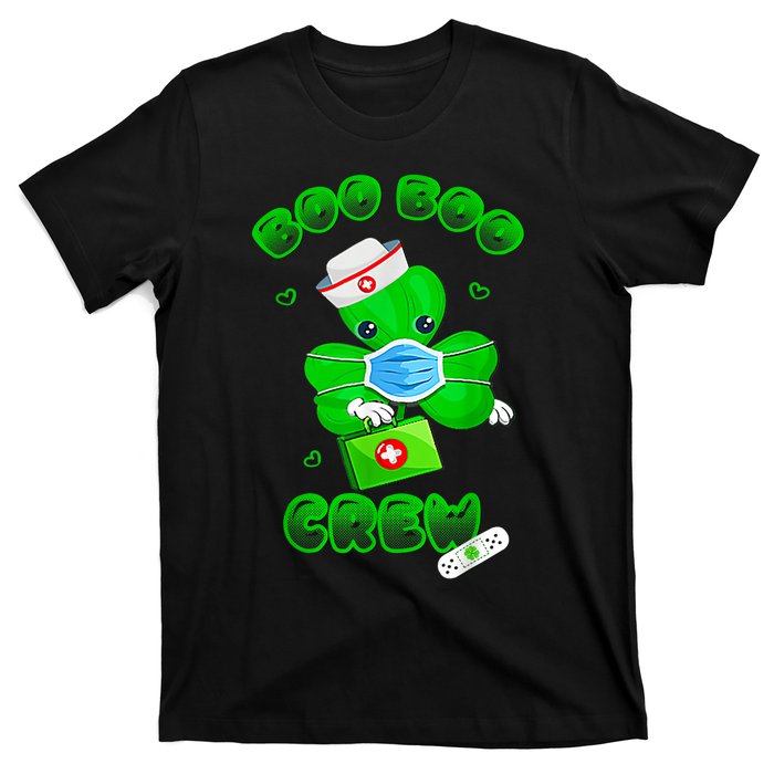 Boo Boo Crew Nurse St PatrickS Day Shamrock Face Mask Nurse T-Shirt