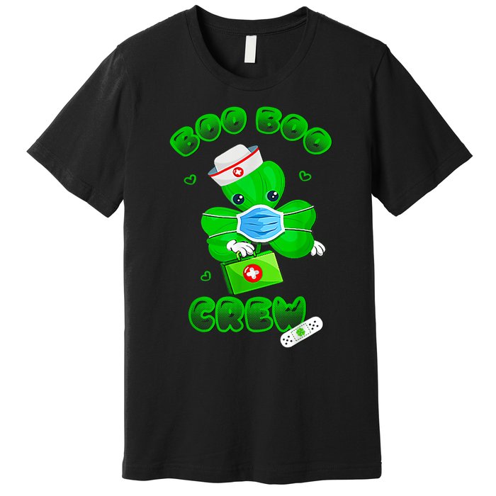 Boo Boo Crew Nurse St PatrickS Day Shamrock Face Mask Nurse Premium T-Shirt