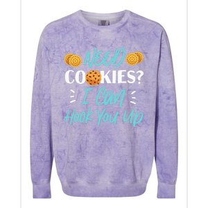 Bake Baking Cookie Need Cookies I Can Hook You Up Colorblast Crewneck Sweatshirt