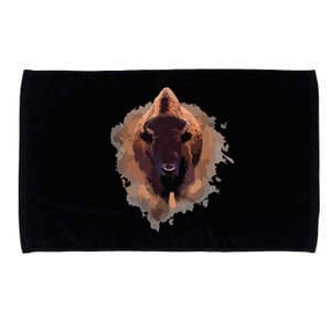 Bison Buffalo Cattle Design Illustration Gift Microfiber Hand Towel