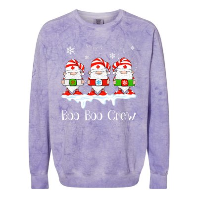 Boo Boo Crew Nurse Christmas Cute Garden Gnomes Nursing Xmas Gift Colorblast Crewneck Sweatshirt