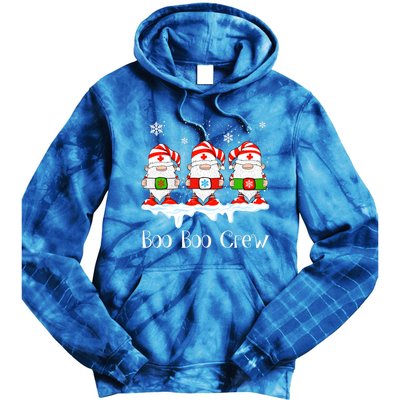 Boo Boo Crew Nurse Christmas Cute Garden Gnomes Nursing Xmas Gift Tie Dye Hoodie