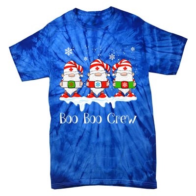 Boo Boo Crew Nurse Christmas Cute Garden Gnomes Nursing Xmas Gift Tie-Dye T-Shirt