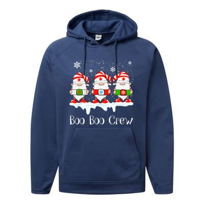 Boo Boo Crew Nurse Christmas Cute Garden Gnomes Nursing Xmas Gift Performance Fleece Hoodie