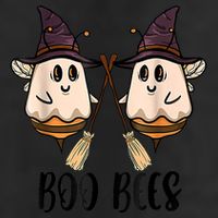 Boo Bees Couples Witch Halloween Costume Ghost Funny 7 Panel Mesh Trucker Snapback Hat