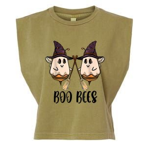 Boo Bees Couples Witch Halloween Costume Ghost Funny Garment-Dyed Women's Muscle Tee