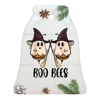 Boo Bees Couples Witch Halloween Costume Ghost Funny Ceramic Bell Ornament