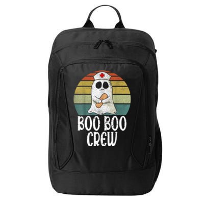 Boo Boo Crew Nurse Distressed Retro Vintage Ghost Halloween Cute Gift City Backpack