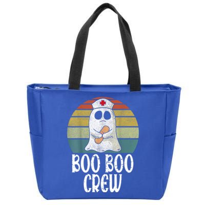 Boo Boo Crew Nurse Distressed Retro Vintage Ghost Halloween Cute Gift Zip Tote Bag