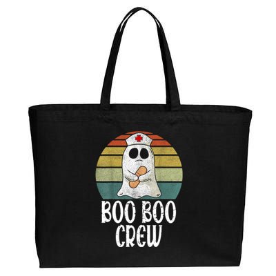 Boo Boo Crew Nurse Distressed Retro Vintage Ghost Halloween Cute Gift Cotton Canvas Jumbo Tote