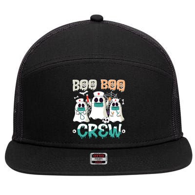 Boo Boo Crew Halloween Ghost Nursing Nurse 7 Panel Mesh Trucker Snapback Hat