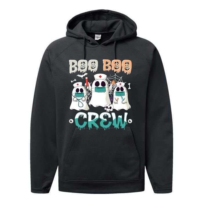 Boo Boo Crew Halloween Ghost Nursing Nurse Performance Fleece Hoodie