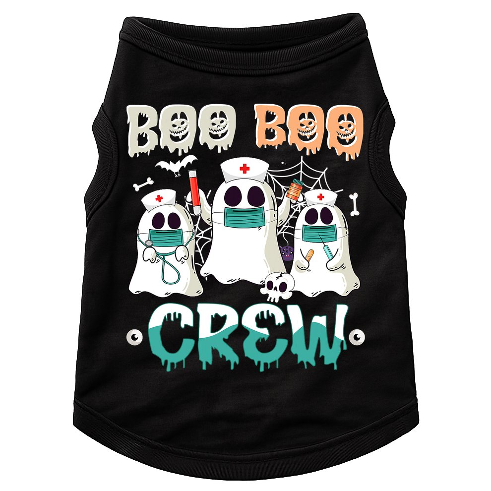 Boo Boo Crew Halloween Ghost Nursing Nurse Doggie Tank