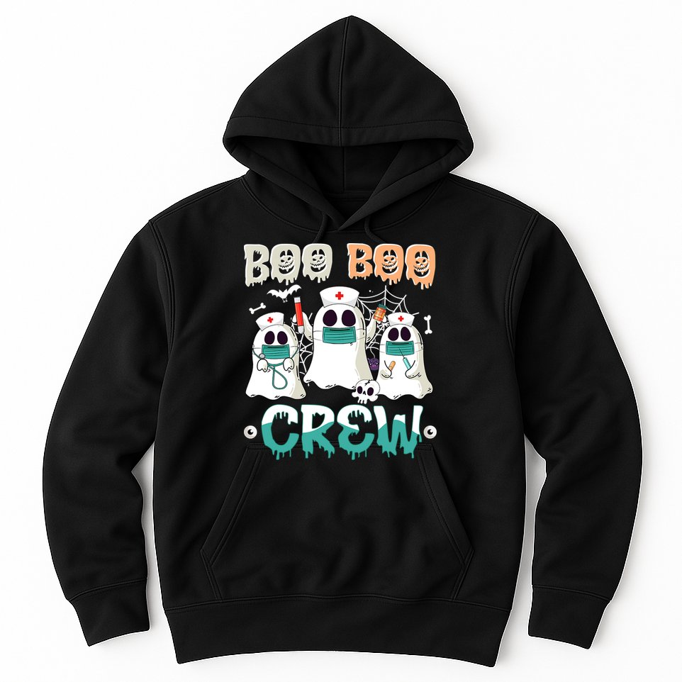 Boo Boo Crew Halloween Ghost Nursing Nurse Hoodie