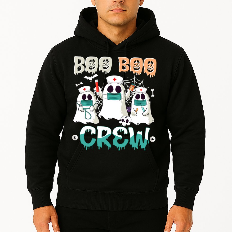 Boo Boo Crew Halloween Ghost Nursing Nurse Hoodie