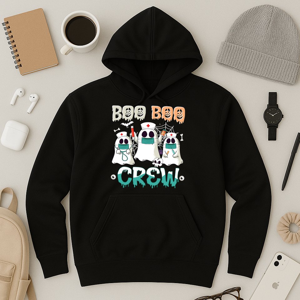Boo Boo Crew Halloween Ghost Nursing Nurse Hoodie
