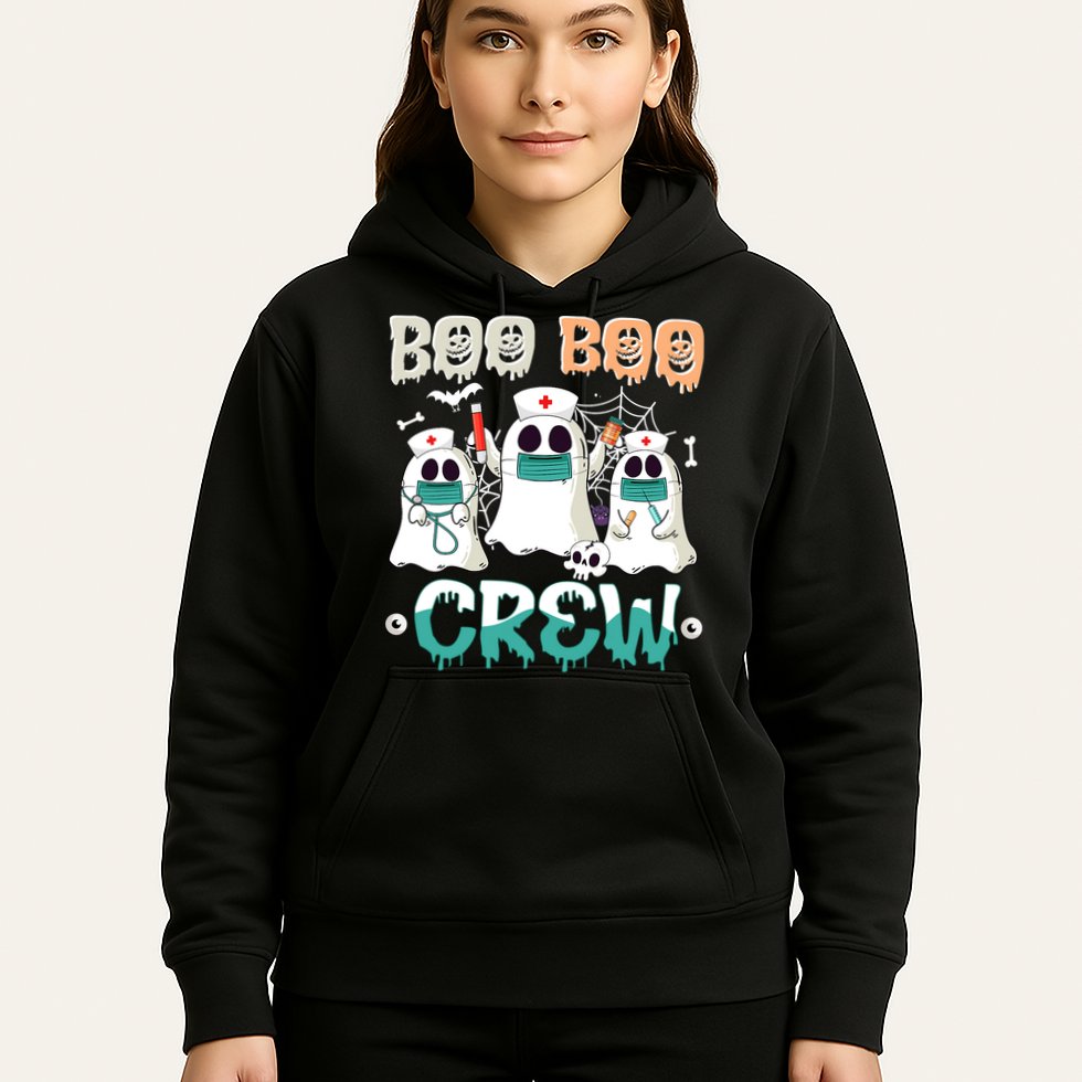 Boo Boo Crew Halloween Ghost Nursing Nurse Hoodie
